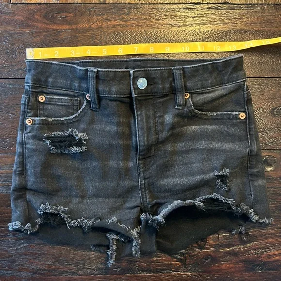 American Eagle Outfitters Next Level Stretch Rise Shorties- Denim Shorts - Picture 2 of 9